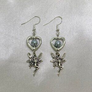 🧚 fairy pearl heart earrings 🧚